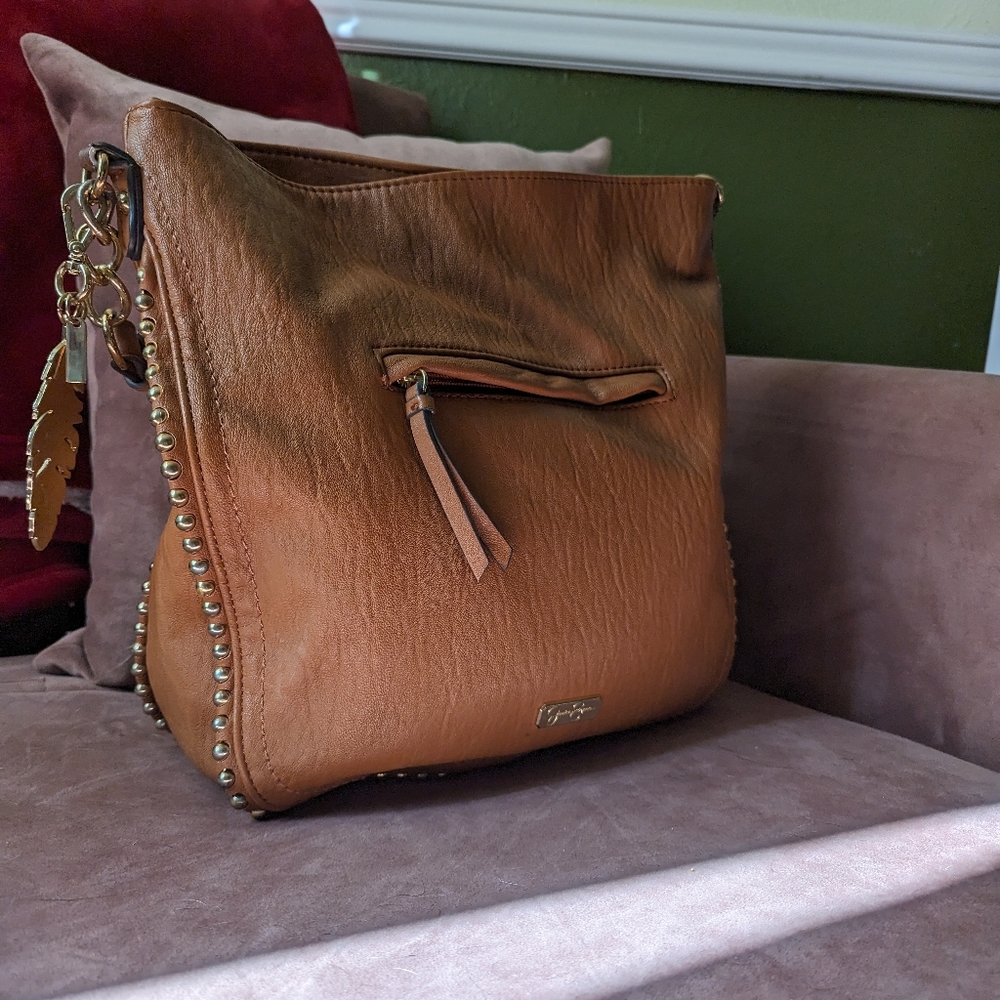 Faux studded leather Satchel